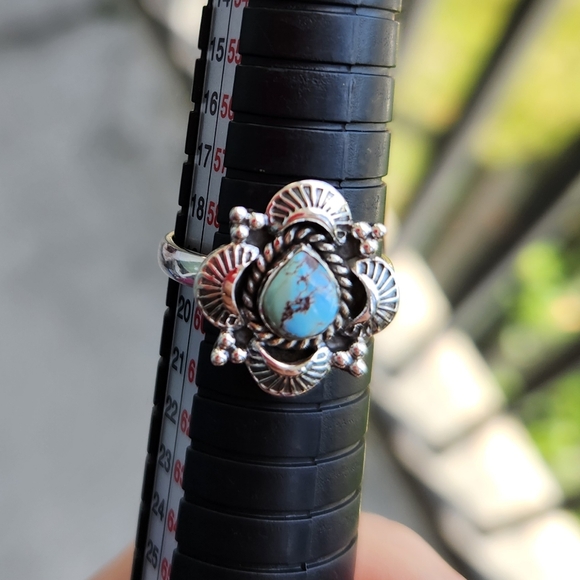 Handmade Sterling Silver 925 Golden Hills Turquoise Scallop Bezel Ring - Picture 7 of 8